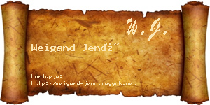 Weigand Jenő névjegykártya